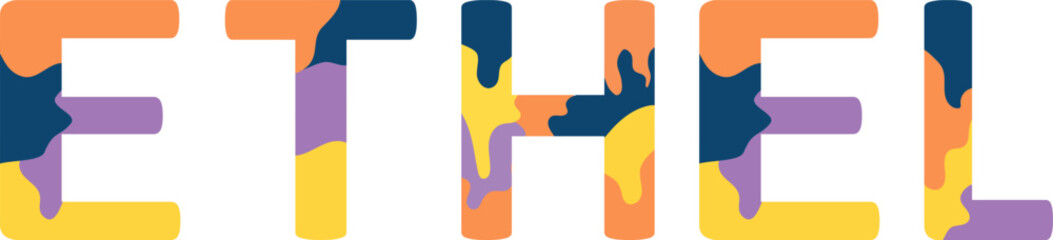 Ethel Colorful 3d Abstract Text name
