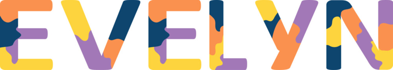 Evelyn Colorful 3d Abstract Text name