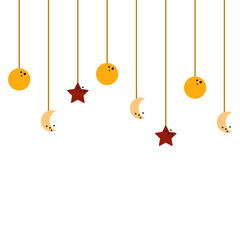 Moon Crescent And Star Dangling