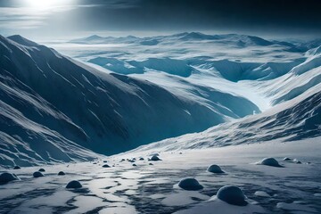 ﻿The frozen landscapes and icy geysers on Saturn's moon Enceladus are really amazing to see.. AI Generated