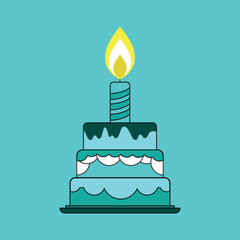 Birthday cake with candle icon