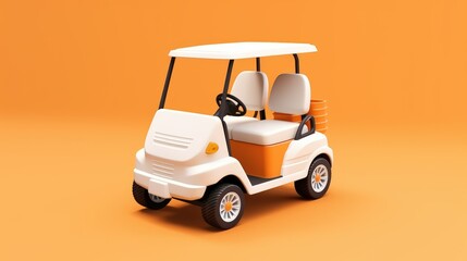 3d Illustration Simple Golf Car in Isolated Background