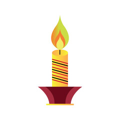 Christmas candle icon on white background