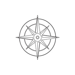 compass on a white background
