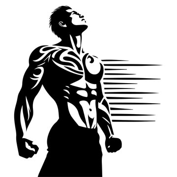 hulk man tattoo design vector illustration black color