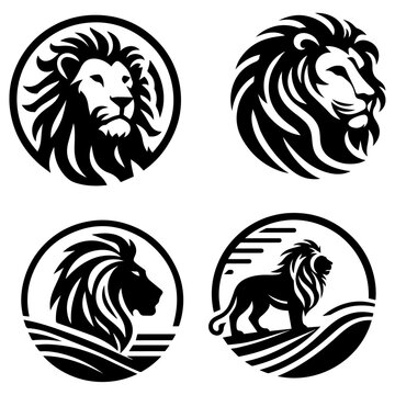 Lion Logo concept vector illustration black color