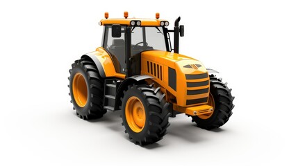 3d Illustration Simple Tractor in Isolated Background
