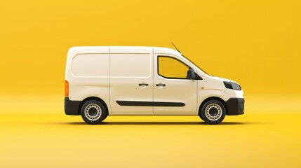 3d Illustration Simple Van in Isolated Background