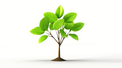 3d Illustration Simple Tree Plant in Isolated Background
