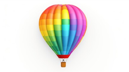 3d Illustration Simple Hot Air Ballon in Isolated Background