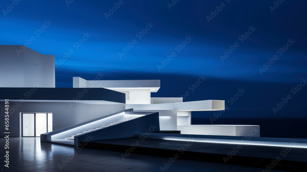 Aufkleber modern architecture with open space and blue sky background