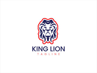 Lion head logo design vector template 