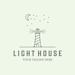 icon logo lighthouse line art design illustration minimalist