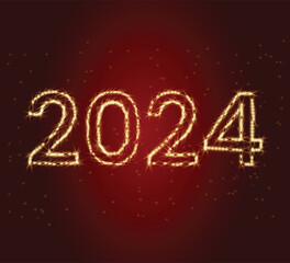 Silver gold text effect new year 2024 style. Editable text effect colorful theme.