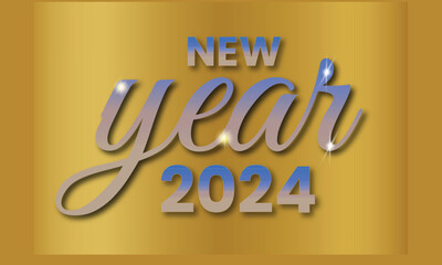 2024 Happy New Year vector banner vector template. Winter holiday, christmas congratulations. 