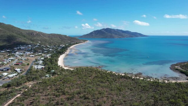 Spectacular aerial footage of Cape Gloucester Whitsundays Queensland Australia