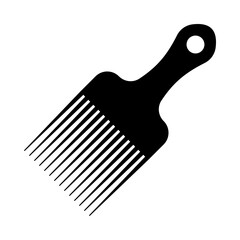Afro pick comb silhouette isolated on white background - obrazy, fototapety, plakaty