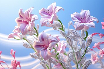 Fototapeta premium pink flowers in the wind