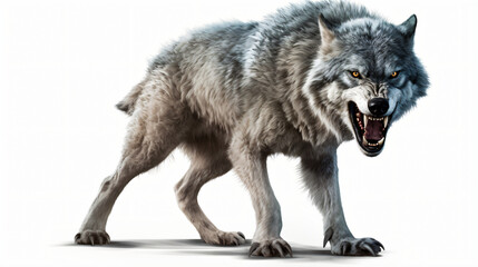 Dire wolf isolated on white background