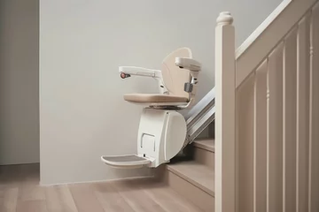 Fotobehang Disability chair stair lift design. People mobility. Generate Ai © nsit0108