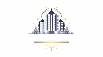 Naklejka premium Logo of a luxury real estate or construction company on a white background.