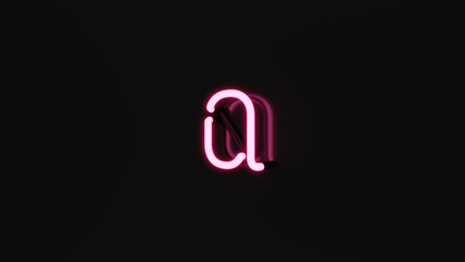 Neon Light letter, a