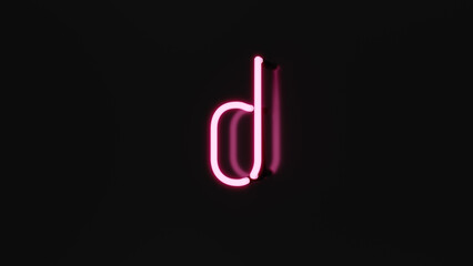 Neon Light letter, d