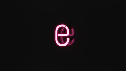 Neon Light letter, e