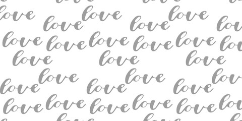 Obraz premium drawing of love typography lettering script font typographic lineart design. Minimalism concept of romantic card, banner, and poster sign and symbol, love pattern