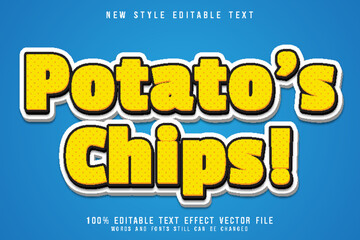 potato chips editable text effect emboss modern style
