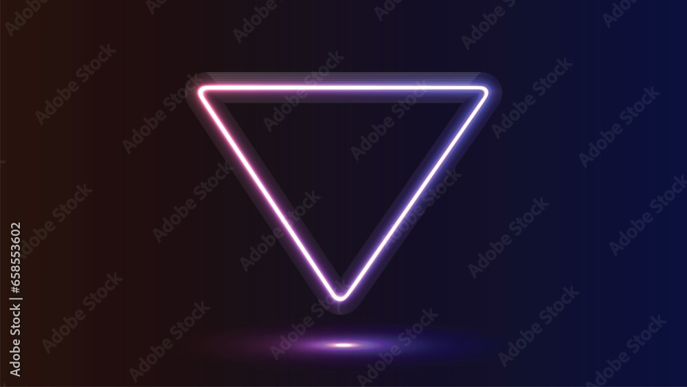 Aufkleber abstract background design with neon triangle frame, neon triangle effect
