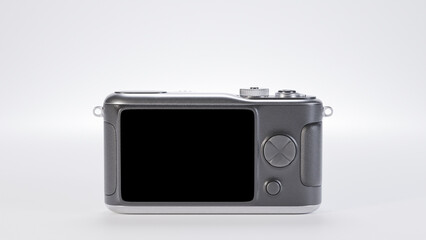 Pocket digital mirrorless camera product design concept premium photo 3d render