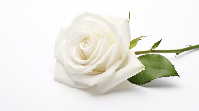 Isolated white rose on white