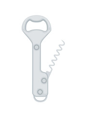 Steel opener for beer or wine bottles vector illustration isolated on white background