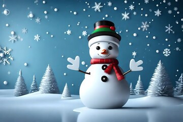 Fototapeta premium snowman in the snow