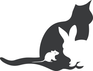Cat rabbit and mouse icon