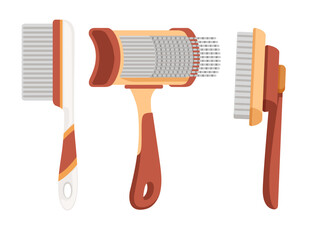 Animal brush with plastic handle vector illustration isolated on white background