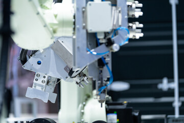 robot arm working in car factory