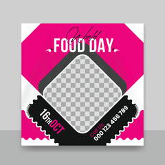 World food day social media poster design template
