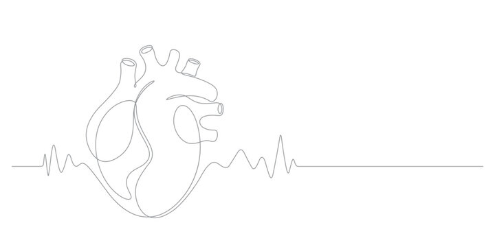 heart line art with heartbeat clip art preview