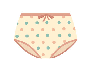 Female underwear design classic style textile panties vector illustration isolated on white background