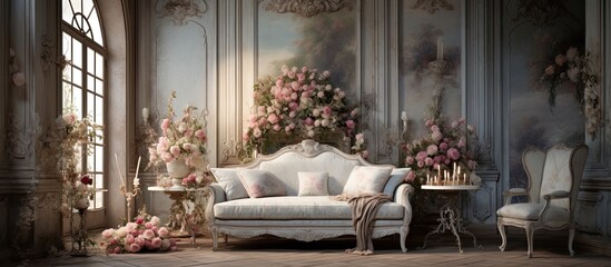Shabby chic Venetian style living room