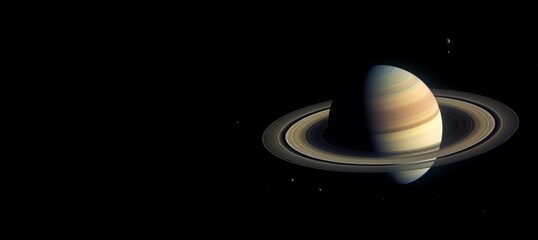 Planet saturn banner. Space universe. Generate Ai