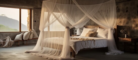 Bedroom with mosquito net
