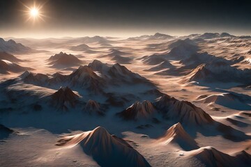 ﻿The ice on the poles of Mars looks really nice when it shines in the sunlight.. AI Generated