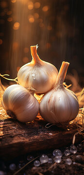 garlic on the table
