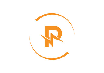 Initial letter P electric, thunder, power logo, and icon vector illustration