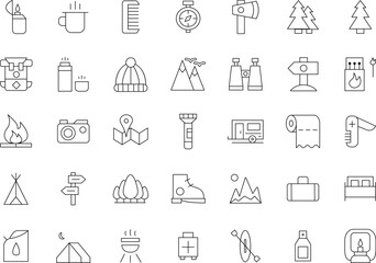 Camping Vector Flat Icons Pack
