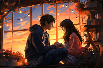 Tender moment between a devoted couple as they cherish their time together. Ai generated