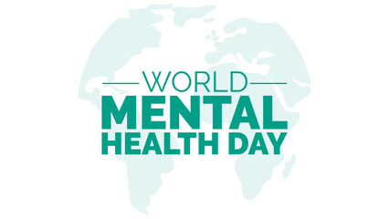 World Mental Health Day. 10 October. Template for banner, greeting card, poster background. Vector illustration